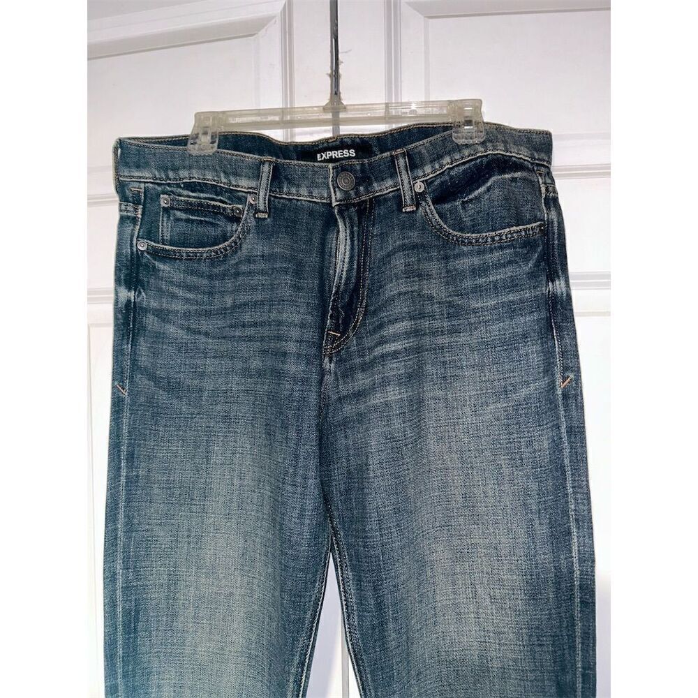 Express Men's Classic Straight Jeans Blue Size 34x34 Five-Pocket Design - Picture 2 of 7
